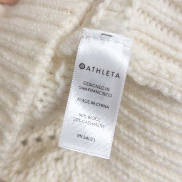 Athleta Wool Cashmere Ivory Bedford Cable Knit Sweater - Picture 7 of 15